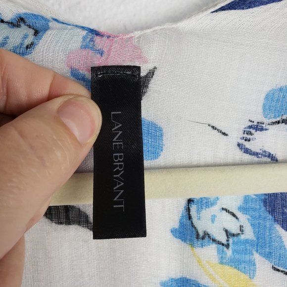 Lane Bryant Women's‎ One Size Gauze Floral Kimono Flowy Draped Oversized Sleeves - Picture 5 of 8